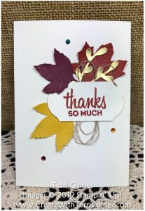 Super Easy Note Cards made with Gathered Leaves Dies