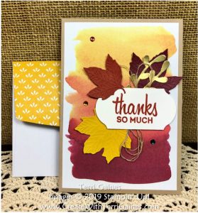 Super Easy Note Cards made with Gathered Leaves Dies