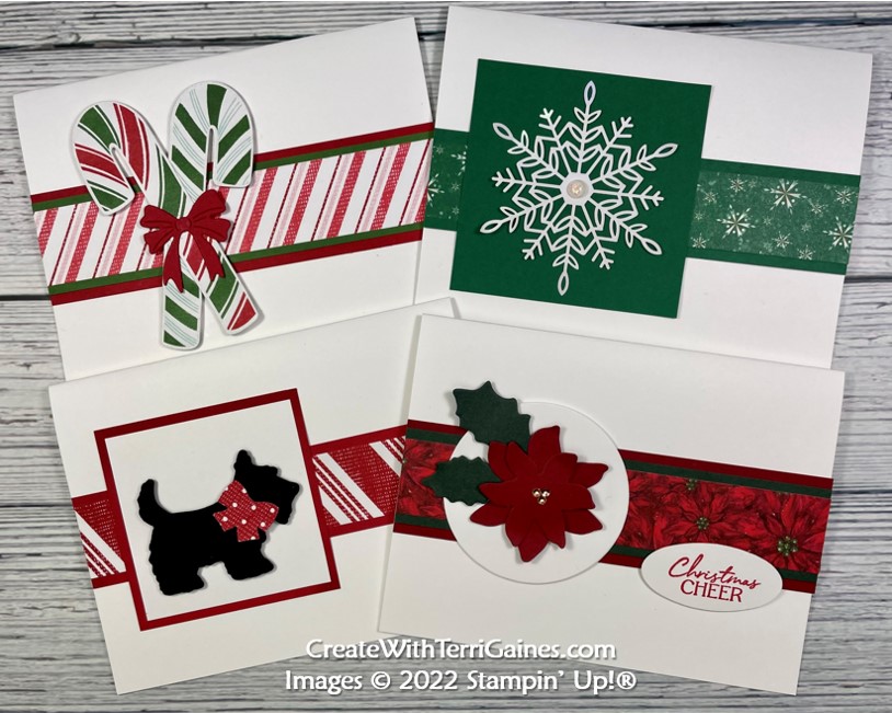 DIY Christmas Cards using Designer Series Paper (Video &amp; PDF Cutting ...