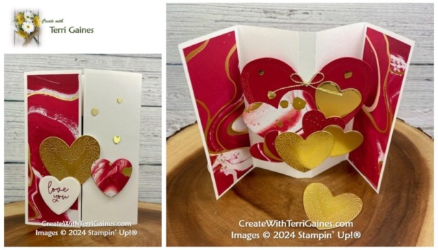 Create with Terri Gaines February Fun Fold - Gatefold Panel Pop Out Card