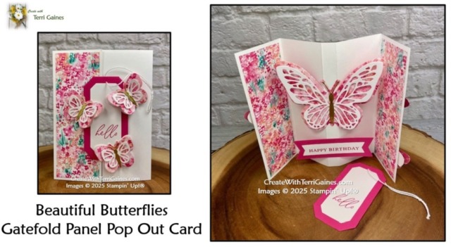 Create with Terri Gaines February Fun Fold - Gatefold Panel Pop Out Card